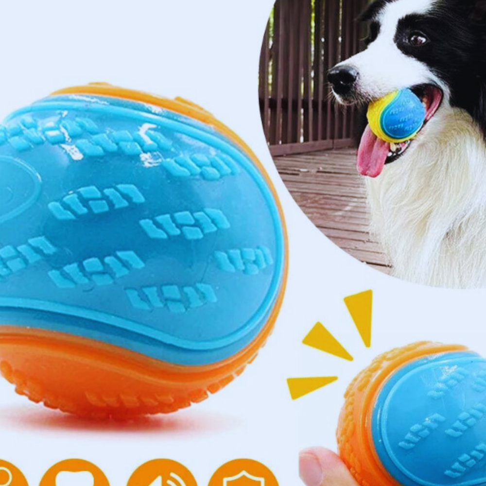 Bite-resistant Pet Dog Toy Rubber Ball Beef-flavored Elastic Ball To